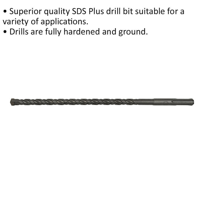 10 x 260mm SDS Plus Drill Bit - Fully Hardened & Ground - Smooth Drilling Loops