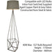 Geometric Cage Floor Lamp Aged Copper & Grey Fabric Shade 1750mm Tall Standing Loops