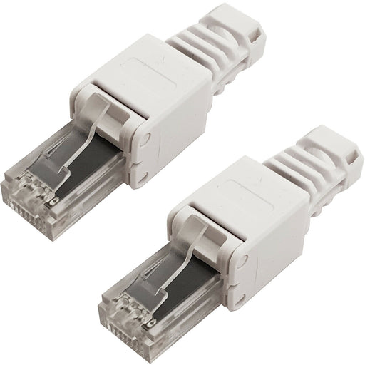 2x RJ45 CAT6a Tool-less Connectors & Boot - UTP Ethernet Plugs - NO CRIMP TOOL Loops