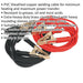 650A Heavy Duty Copper Booster Cables - 25mm² x 5m - Brass Clamps - Insulated Loops