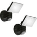 2 PACK IP44 Outdoor Wall Light & PIR Sensor Black Plastic 13W LED Lamp Loops