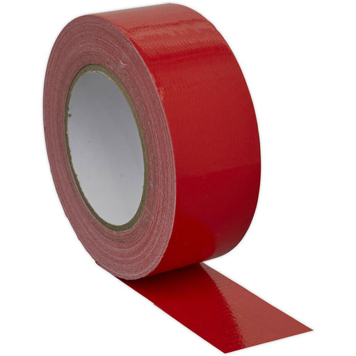 50mm x 50m RED Duct Tape Roll - EASY TEAR - High Tack Moisture Resistant Seal Loops