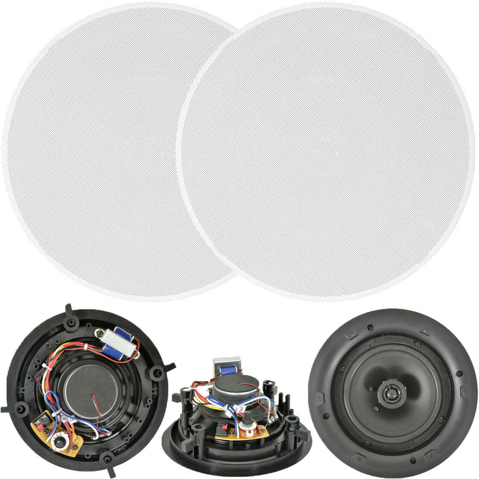 QUALITY Pair Of 6.5" 100W 2 Way Low Profile Ceiling Speaker 100V 8Ohm Wall Slim