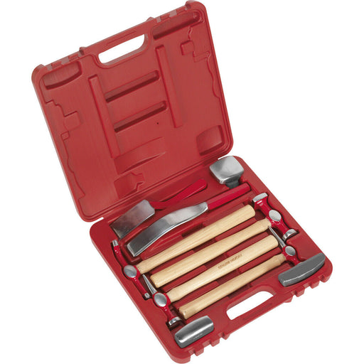 9 Piece Drop Forged Panel Beating Set - Hickory Shafts - Drop Forged Steel Loops