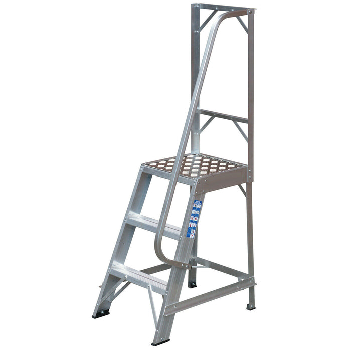 0.7m Heavy Duty Single Sided Fixed Step LaddersHandrail Platform Safety Barrier Loops