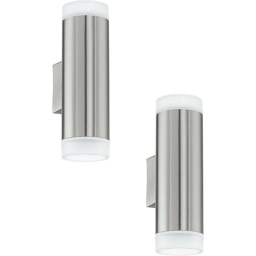 2 PACK IP44 Outdoor Up & Down Wall Light Stainless Steel 3W GU10 Porch Lamp Loops