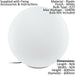 4 PACK IP65 Outdoor Garden Ball Light White Plastic 1x 40W E27 600mm Globe Loops