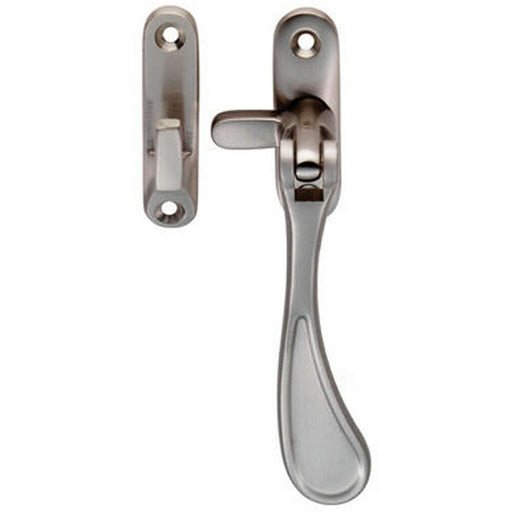 Spoon End Reversible Casement Window Fastener 124mm Length Satin Nickel Loops