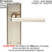 2x PAIR Rounded Lever on Latch Backplate Door Handle 150 x 50mm Satin Nickel Loops