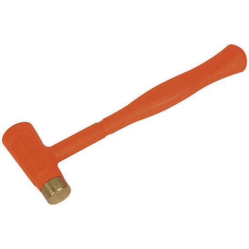 1.5lb Brass Faced Dead Blow Hammer - Shot Loaded Head - Rubber Grip Anti-Rebound Loops