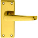 Door Handle & Latch Pack Brass Victorian Straight Lever Square Backplate Loops