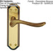 PAIR Curved Handle on Sculpted Latch Backplate 180 x 48mm Florentine Bronze Loops