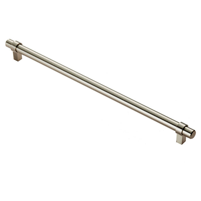 4x Round T Bar Cabinet Pull Handle 360 x 14mm 320mm Fixing Centres Satin Nickel Loops