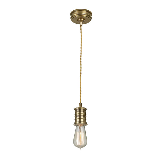 1 Bulb Ceiling Pendant Light Fitting Aged Brass Finish LED E27 60W Bulb Loops