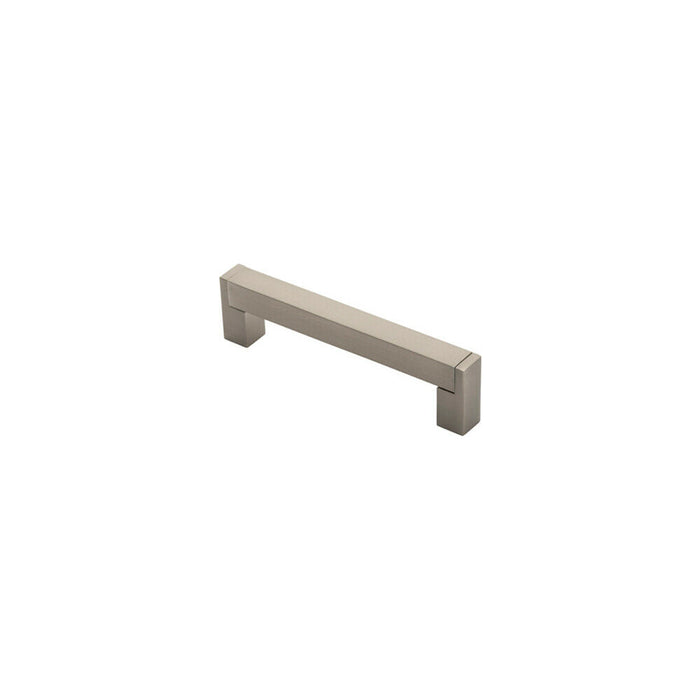 Square Section Bar Pull Handle 143 x 15mm 128mm Fixing Centres Satin Nickel Loops