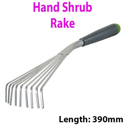 Hand Shrub Rake Garden Allotment Tool Leaf / Leaves Grass Lawn Cuttings Cut Loops