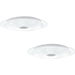 2 PACK Wall Flush Ceiling Light White Shade White Chrome Crystal Effect LED 36W Loops