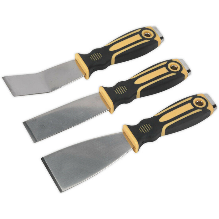 3 PACK - Premium Rigid Blade Hand Scraper Set - Hammer Cap Hardened Steel Chisel Loops