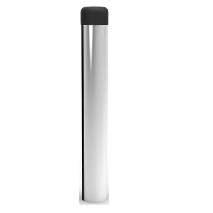 Rubber Tipped Wall mounted Doorstop Cylinder 71 x 16mm Polished Chrome Loops