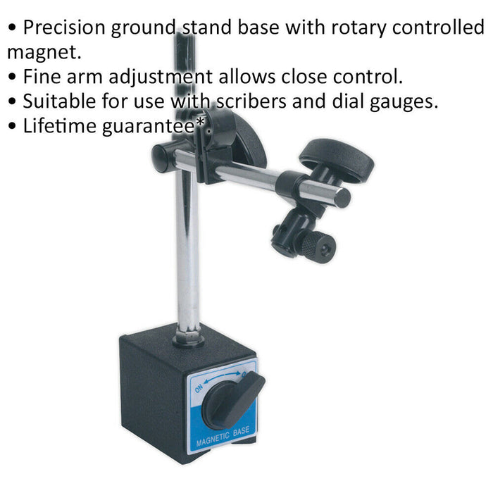Magnetic Stand with Fine Adjustment Control - Rotary Controlled Magnet Loops