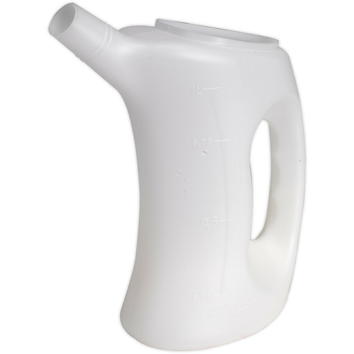 1 Litre Measuring Jug with Rigid Spout - Resistant to Oil & Fuel - Polyethylene Loops