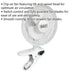 8" Clip On Fan - Tilt & Swivel - Fully Guarded - 2 Speed Settings - 20W Motor Loops