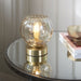 Table Lamp - Satin Brass Plate & Champagne Lustre Glass - 25W E14 golf Loops