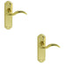 2x PAIR Spiral Sculpted Handle on Latch Backplate 180 x 48mm Polished Brass Loops