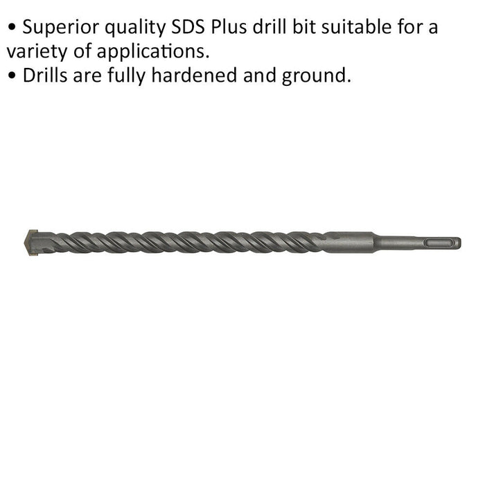 18 x 300mm SDS Plus Drill Bit - Fully Hardened & Ground - Smooth Drilling Loops