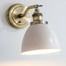 Adjustable Industrial Wall Light Brass & Grey Shade Vintage Arm Lamp Fitting Loops