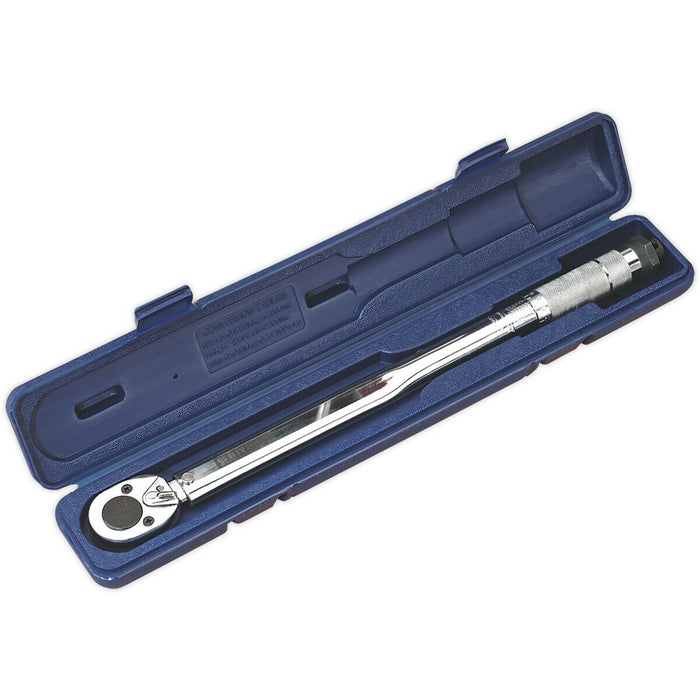 Micrometer Torque Wrench - 1/2" Sq Drive - Flip Reverse Ratchet Mechanism Loops