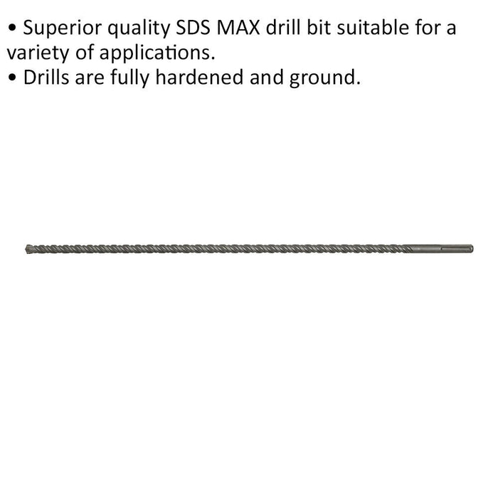 16 x 920mm SDS Max Drill Bit - Fully Hardened & Ground - Masonry Drilling Loops