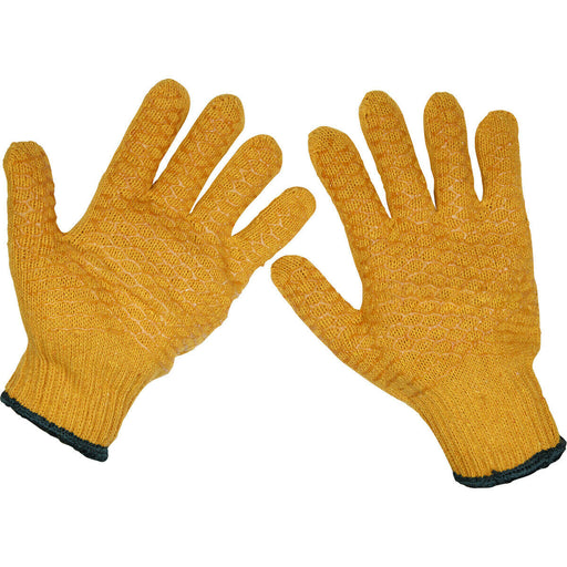 12 PAIRS Anti-Slip Handling Gloves - Large - Spun Nylon Gloves - BS EN 388 Loops