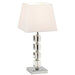 Modern Table Lamp Light Chrome Acrylic Cubes & White Shade Square Desk Sideboard Loops