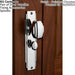 PAIR Line Detailed Door Knob on Bathroom Backplate 205 x 45mm Polished Chrome Loops