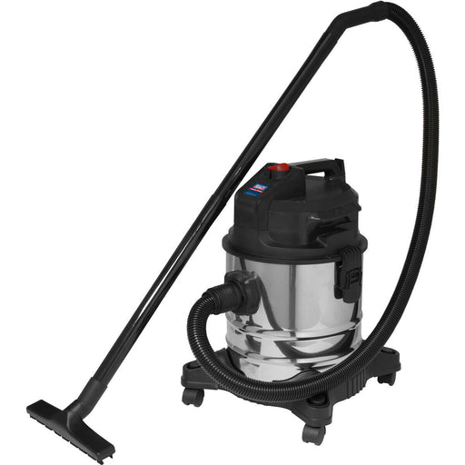 1000W Wet & Dry Vacuum Cleaner - 20L High Impact Metal Drum - Low Noise - 230V Loops