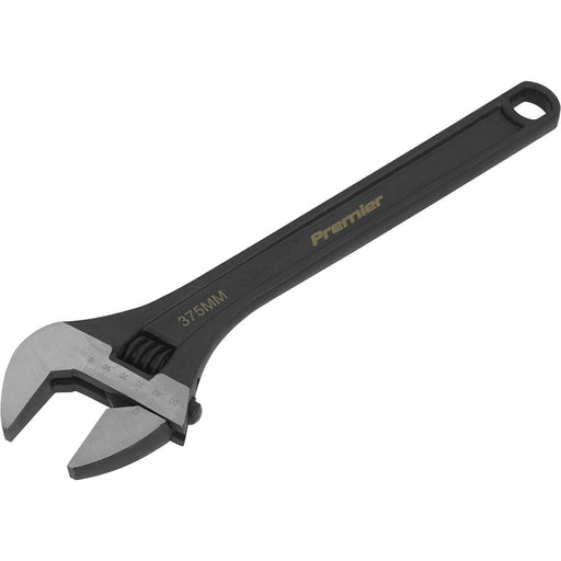 375mm Adjustable Drop Forged Steel Wrench - 41mm Offset Jaws Metric Calibration Loops