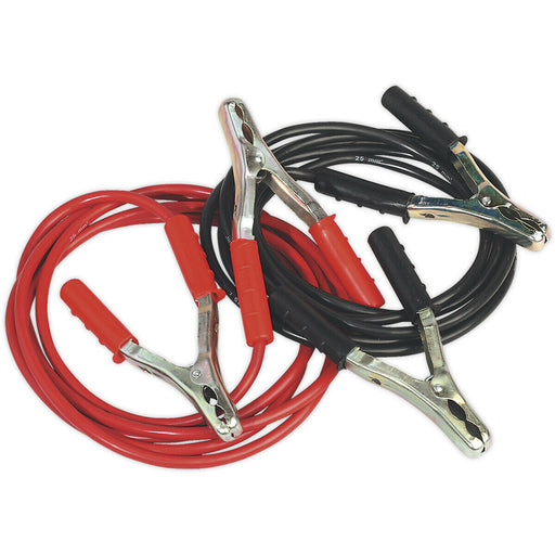 600A Copper Booster Cables - 3.5m x 25mm² - PVC Sheathed - Insulated Clamps Loops
