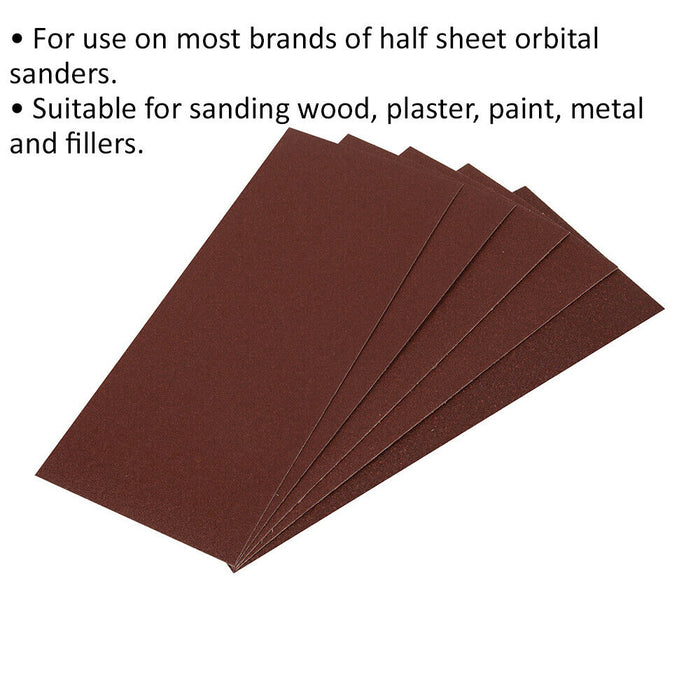 5 PACK Orbital Sanding Sheet - 115 x 280mm - Assorted - Wood Metal Sanding Paper Loops