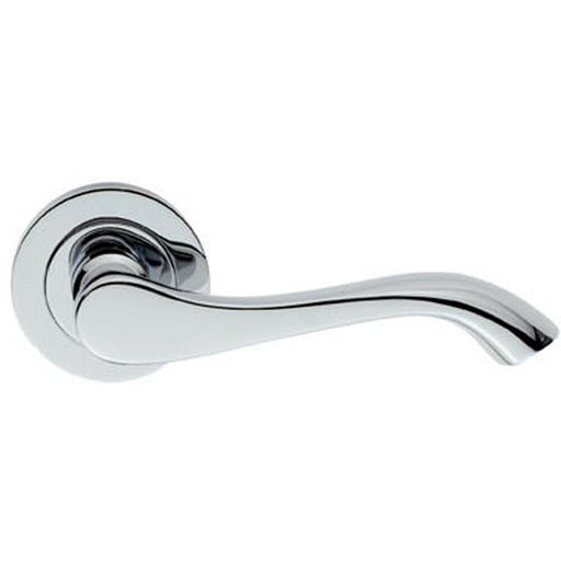 PAIR Scroll Shaped Handle on 50mm Round Rose Concealed Fix Polished Chrome Loops
