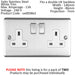 2 PACK 2 Gang Double UK Plug Socket SATIN STEEL & White 13A Switched Outlet Loops