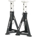 PAIR 3 Tonne Heavy Duty Axle Stands - 290mm to 435mm Adjustable Height - White Loops