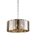 Ceiling Pendant Light Gloss Slate Grey & Smoked Cut Glass 8 x 40W E14 Loops