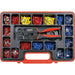 Ratchet Crimping Tool Kit - Steel Jaws - Insulated Grip - 500 Assorted Terminals Loops