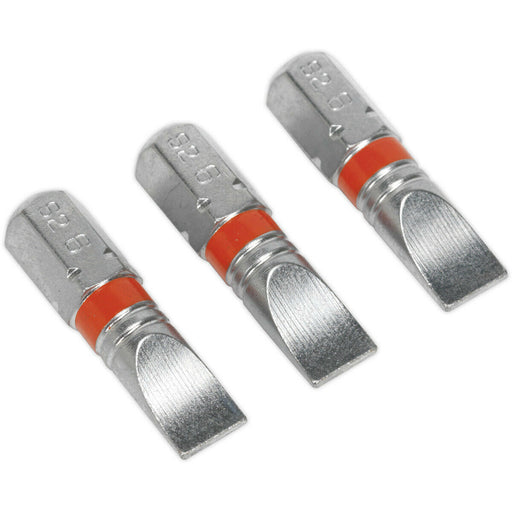 3 PACK 25mm Slotted 6mm Colour-Coded Power Tool Bits - S2 Steel Dill Bit Loops