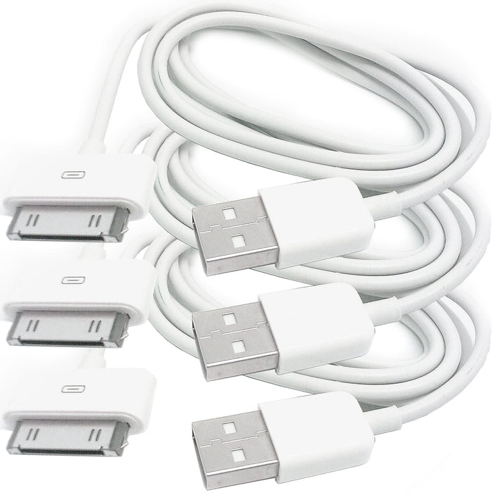3x 1m USB Male To iPod iPad iPhone 30 Pin Plug Cable Lead Charger 2.0 Apple 4S Loops