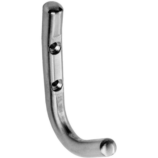 Slimline One Piece Coat Hook 55mm Projection Satin Stainless Steel Loops