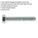 50 PACK HT Setscrew - M6 x 40mm - Grade 8.8 Zinc - Fully Threaded - DIN 933 Loops