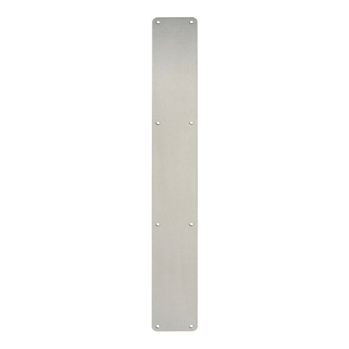 Plain Door Finger Plate 650 x 75mm Satin Stainless Steel Push Plate Loops