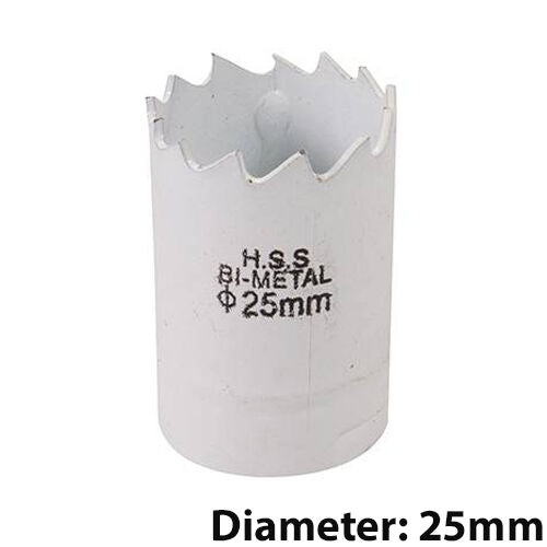 Bi Metal Core Drill Bits 25mm Diameter HSS STEEL Wood Hole Saw Worktop Cutters Loops